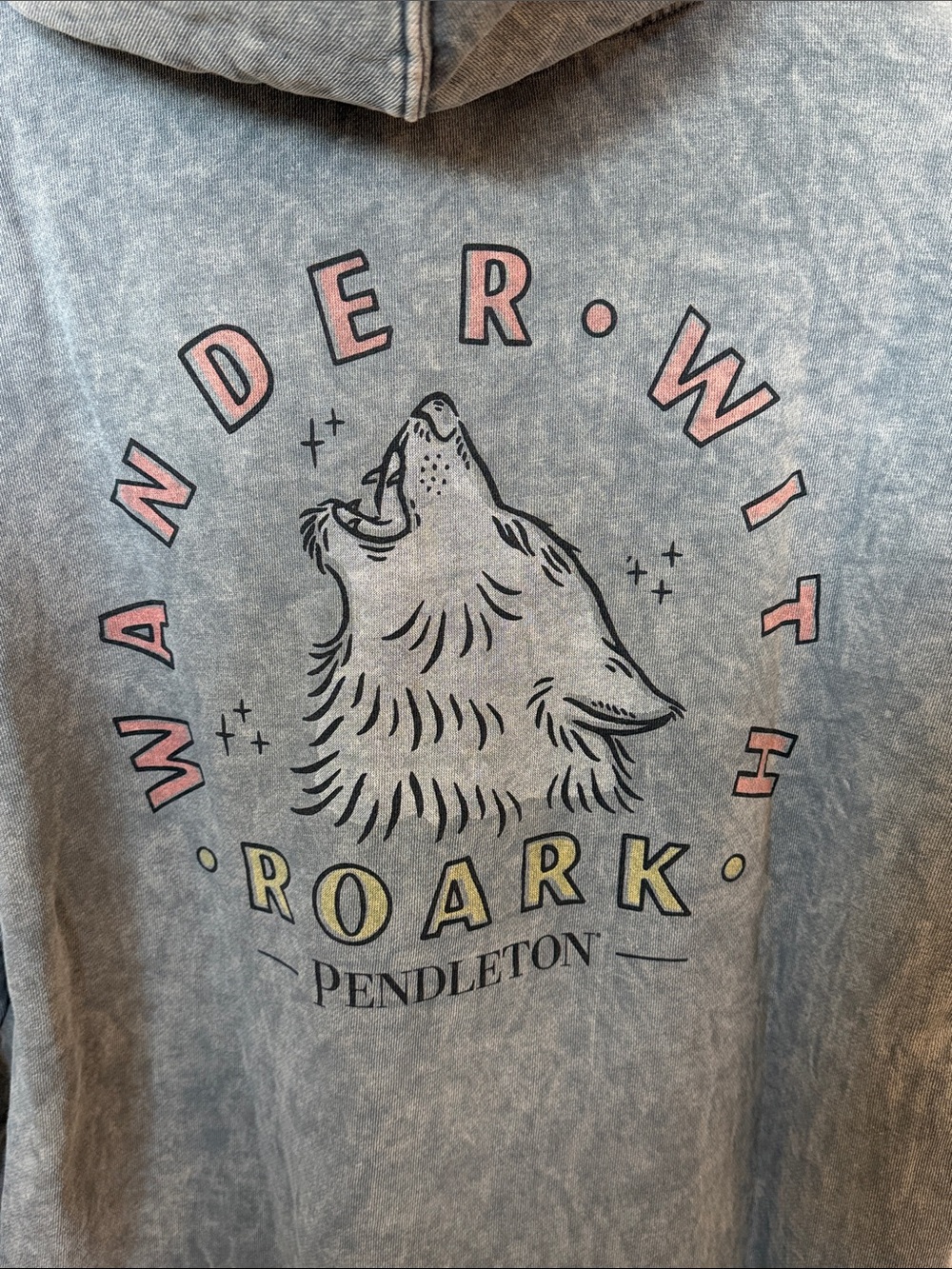 Roark Gray Vintage-Wash Pullover Hoodie with Wolf Logo - Picture 4 of 4
